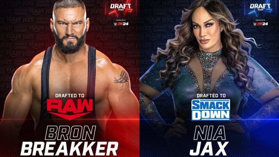 WWE Draft Round 2: Bron Breakker Drafted to Raw, Nia Jax Heading to SmackDown