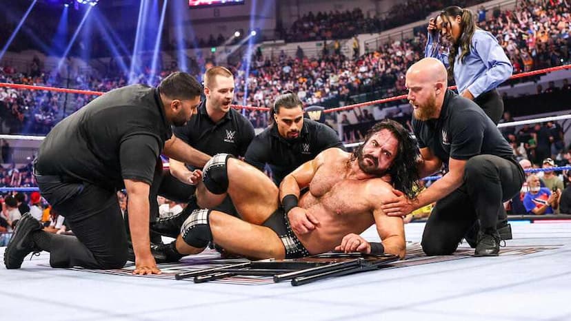 Drew McIntyre Hit With a Con-Chair-To, Carried Out of the Arena at WWE Saturday Night’s Main Event