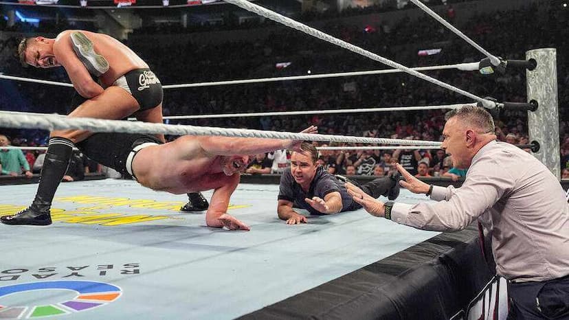 Pat McAfee Passes Out to Hand Gunther WWE Backlash Win, After Michael Cole Interference
