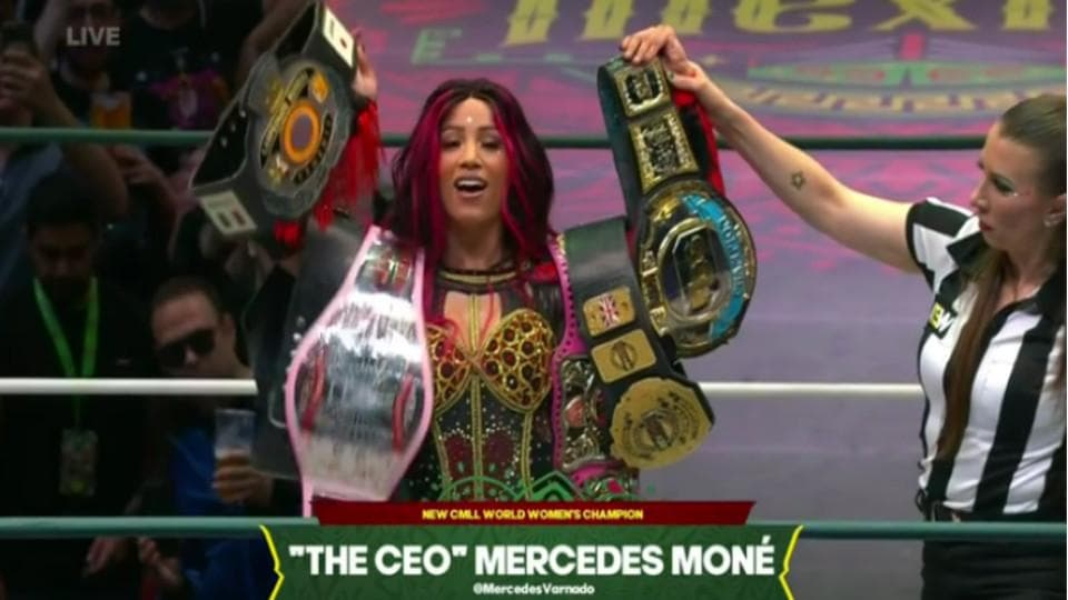 Mercedes Moné Wins CMLL Women’s Title at AEW Grand Slam Mexico, Attacked by Lady in Red