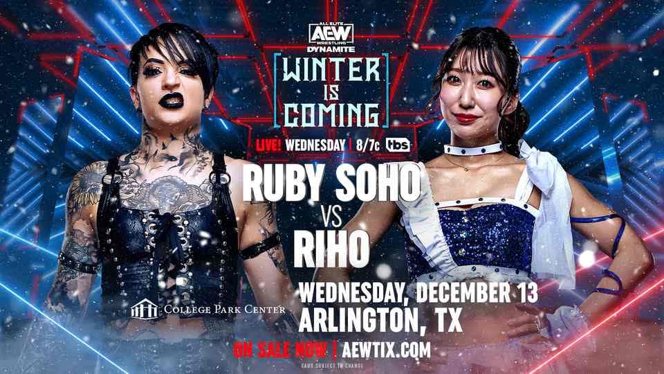 Riho Set to Face Ruby Soho in Her Return Match on AEW Dynamite: Winter Is Coming